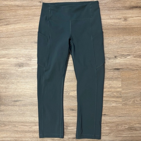 Lululemon Speed Up Crop Leggings Size 4 In Teal Shadow 21" - Picture 2 of 8